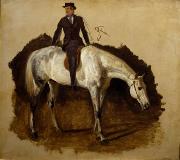 Cavallo bianco da caccia e cavaliere, Filippo Palizzi
